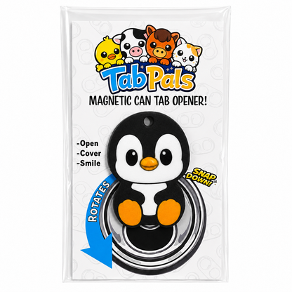 Pebbles The Penguin – Magnetic Can Tab Opener & Drink Cover